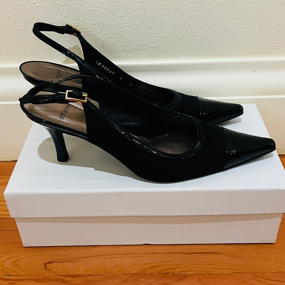 Stuart Weitzman Black Slingback Heels
